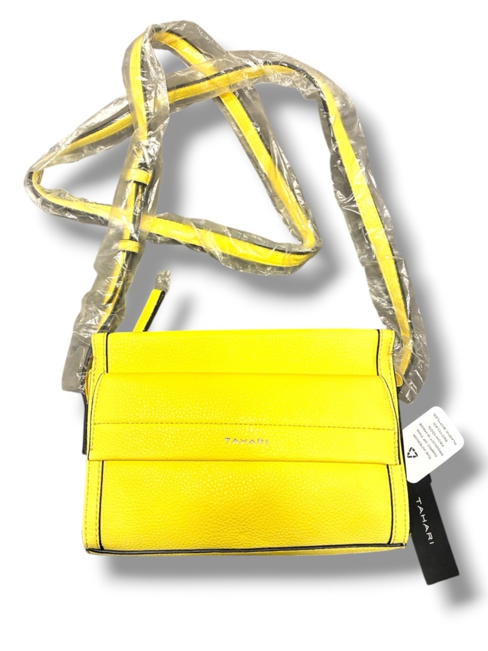 💛 Tahari Vegan Leather Crossbody Bag Charlie Daffodil Yellow NWT